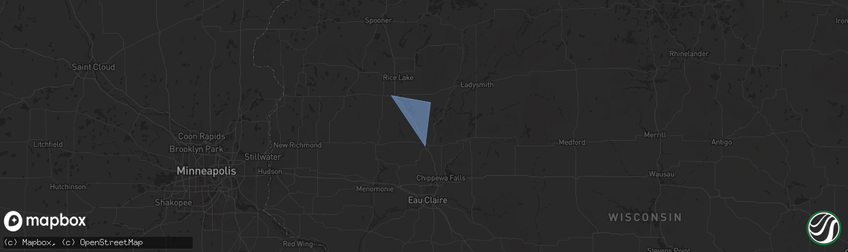 Hail map in New Auburn, WI on August 27, 2024