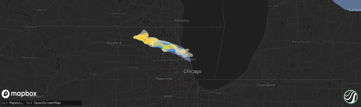 Hail map in Northbrook, IL on August 27, 2024