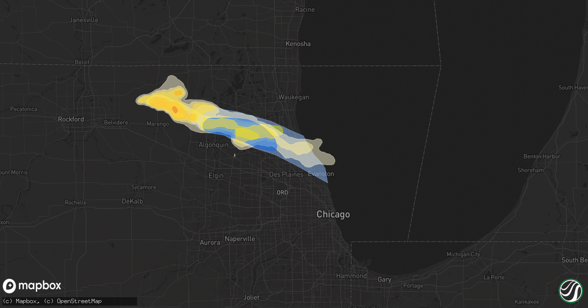 Hail map in Northbrook, IL on August 27, 2024