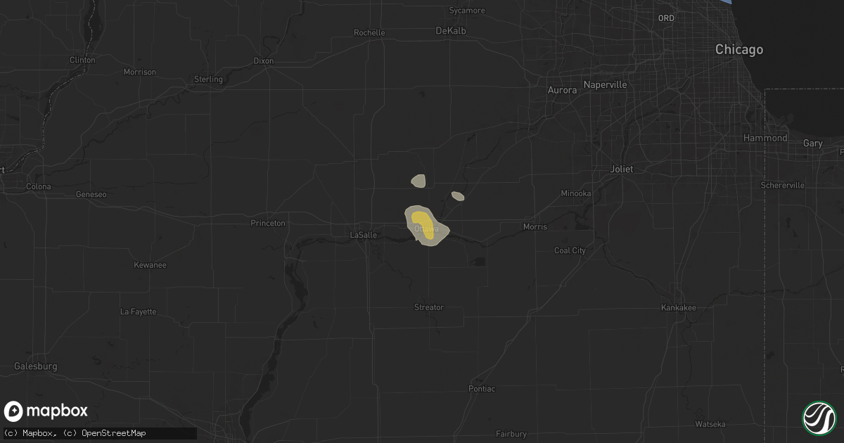 Hail map in Ottawa, IL on August 27, 2024