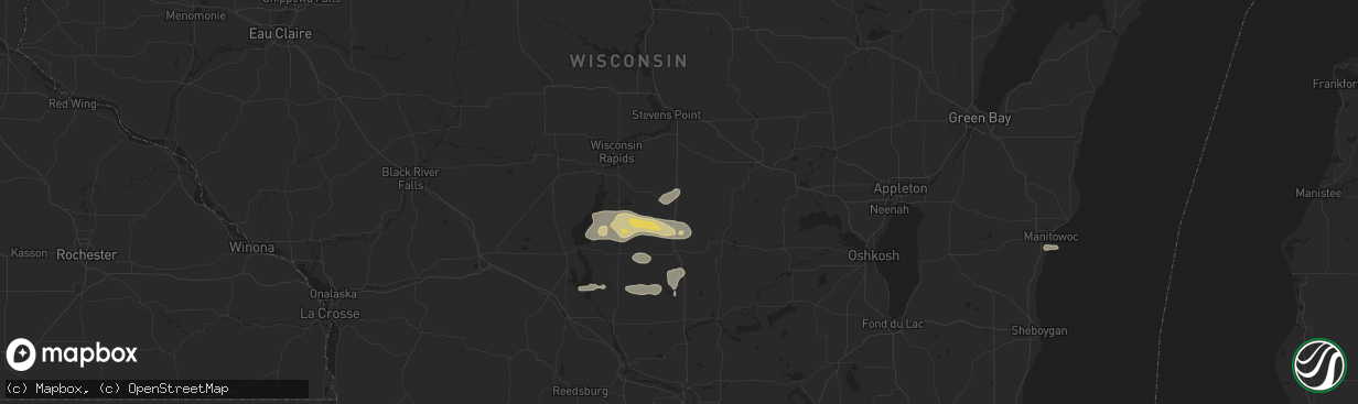 Hail map in Plainfield, WI on August 27, 2024