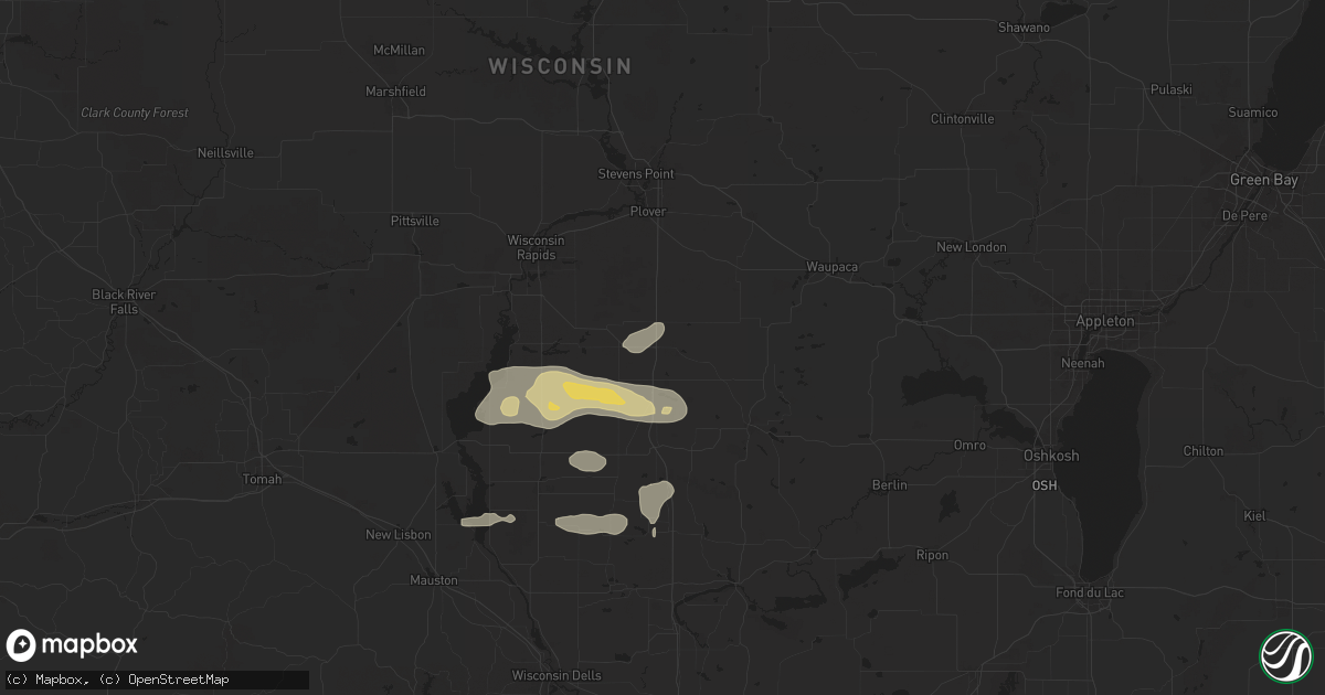 Hail map in Plainfield, WI on August 27, 2024