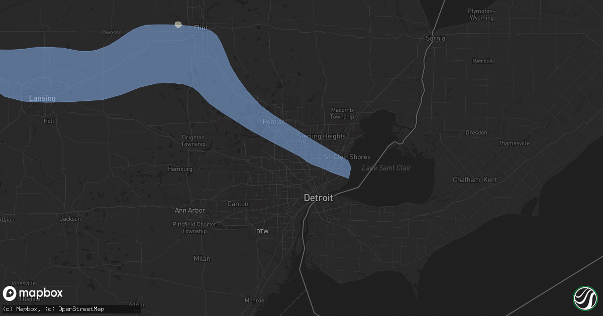 Hail map in Royal Oak, MI on August 27, 2024