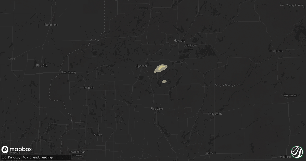 Hail map in Sarona, WI on August 27, 2024