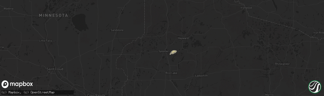 Hail map in Spooner, WI on August 27, 2024