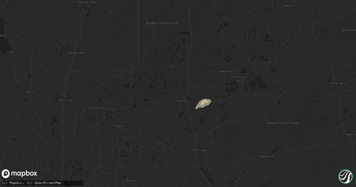 Hail map in Spooner, WI on August 27, 2024