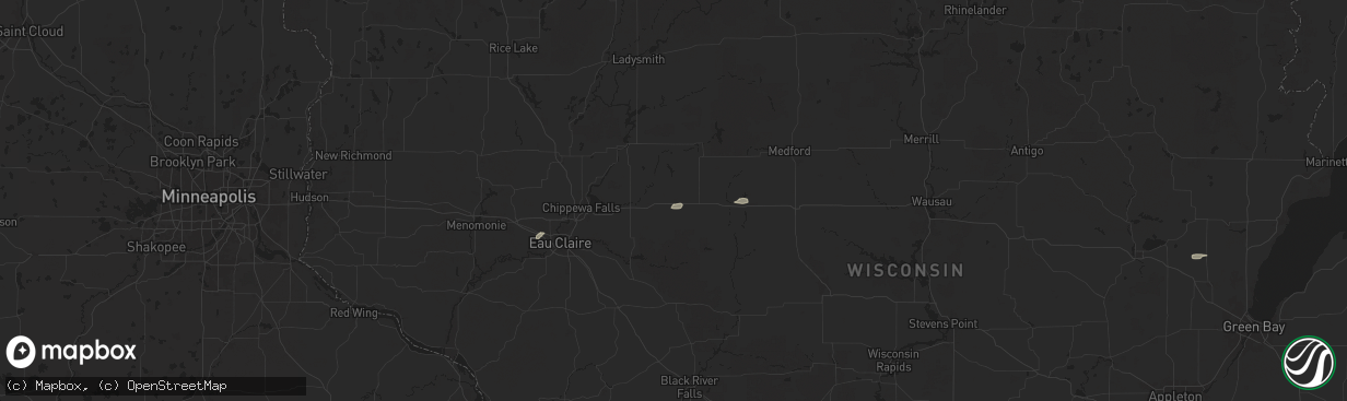 Hail map in Stanley, WI on August 27, 2024