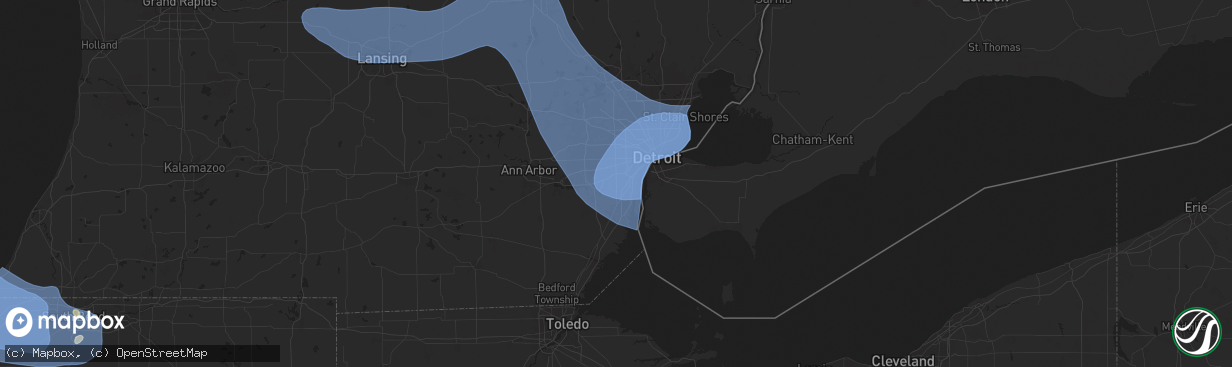 Hail map in Taylor, MI on August 27, 2024