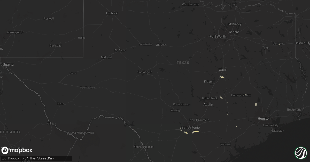 Hail map in Texas on August 27, 2024