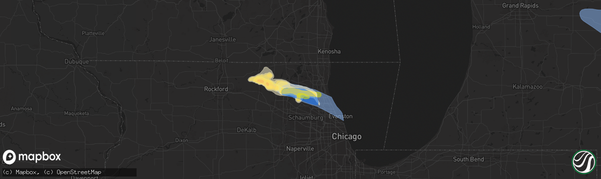 Hail map in Wauconda, IL on August 27, 2024