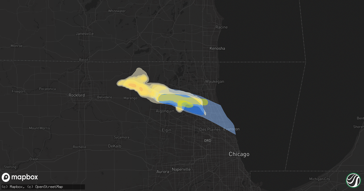 Hail map in Wauconda, IL on August 27, 2024