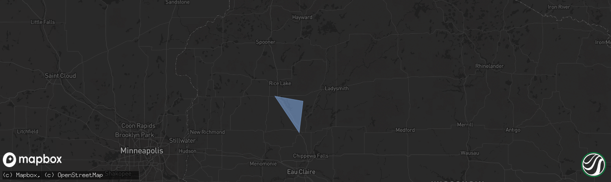 Hail map in Weyerhaeuser, WI on August 27, 2024