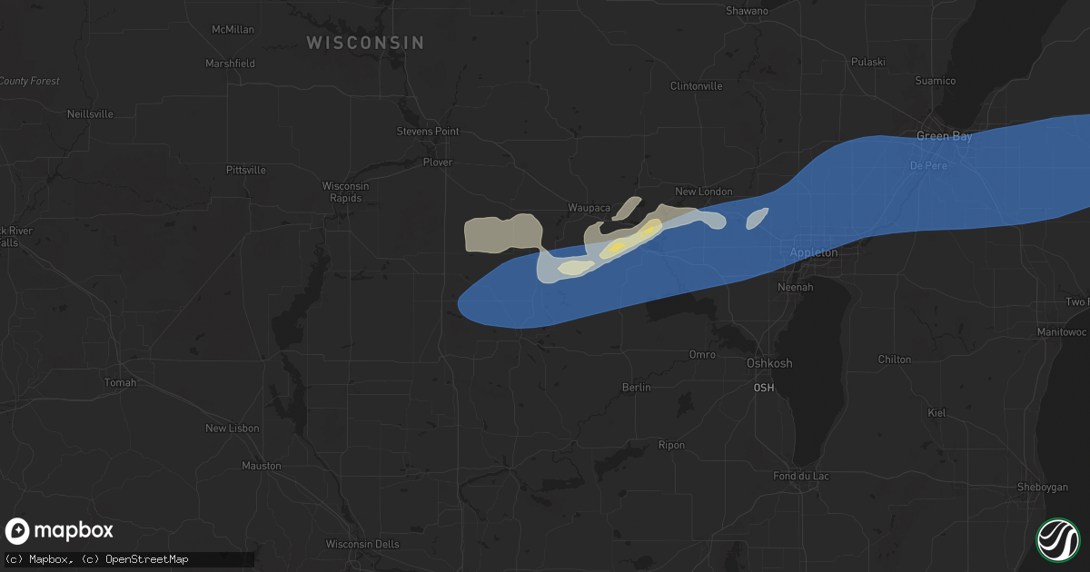 Hail map in Wild Rose, WI on August 27, 2024