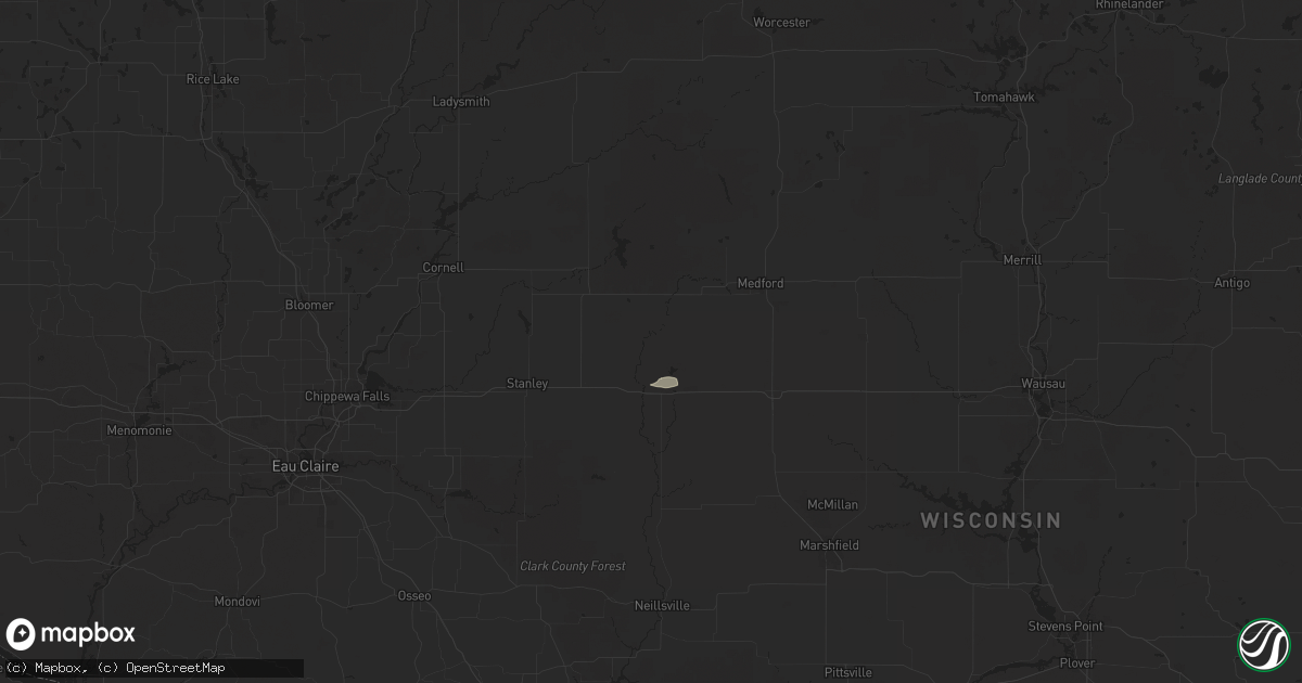 Hail map in Withee, WI on August 27, 2024
