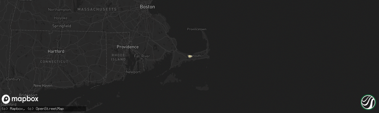 Hail map in Barnstable, MA on August 27, 2025