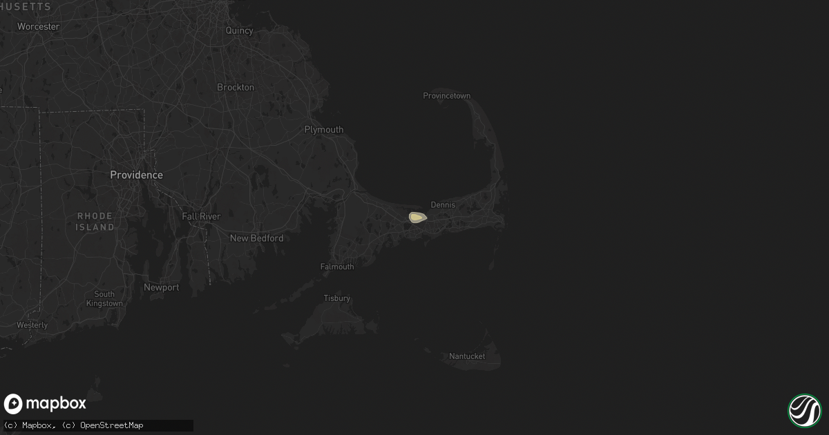 Hail map in Barnstable, MA on August 27, 2025