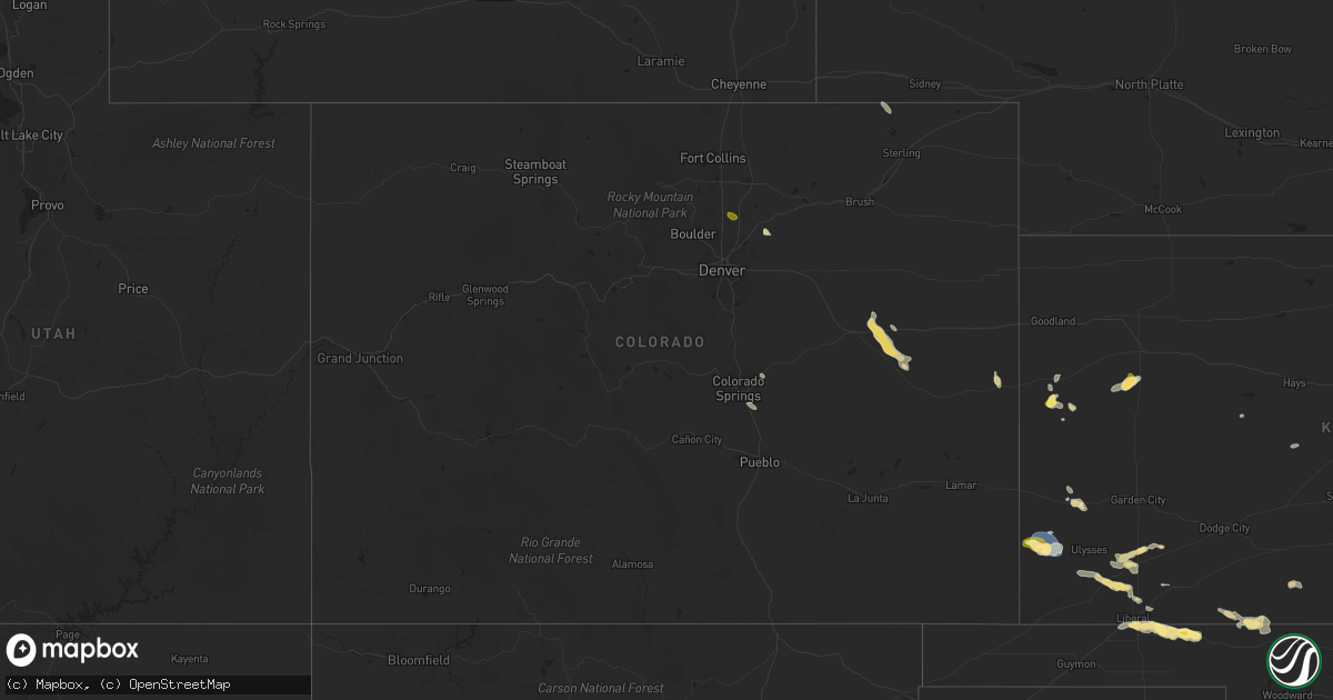 Hail map in Colorado on August 27, 2025