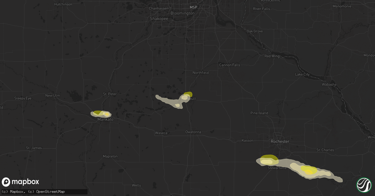 Hail map in Faribault, MN on August 27, 2025