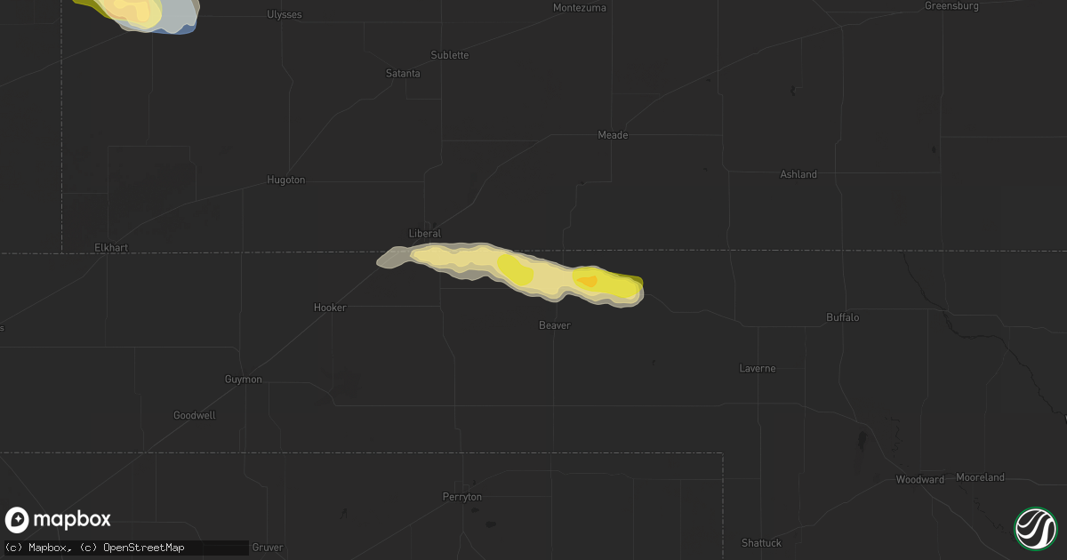Hail map in Forgan, OK on August 27, 2025