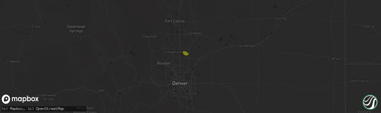Hail map in Fort Lupton, CO on August 27, 2025