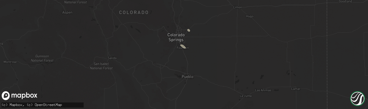 Hail map in Fountain, CO on August 27, 2025