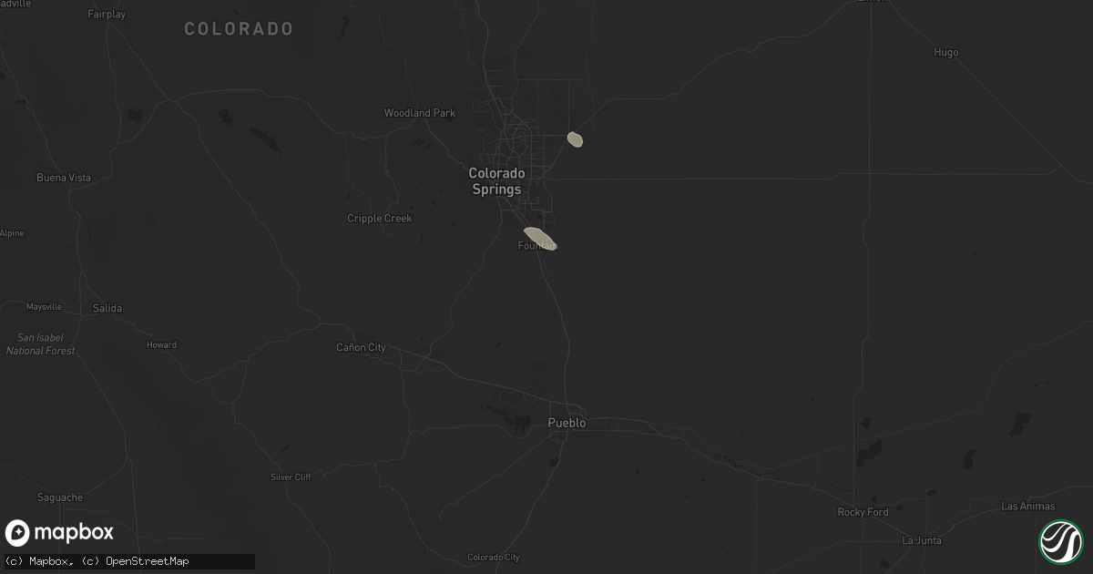 Hail map in Fountain, CO on August 27, 2025