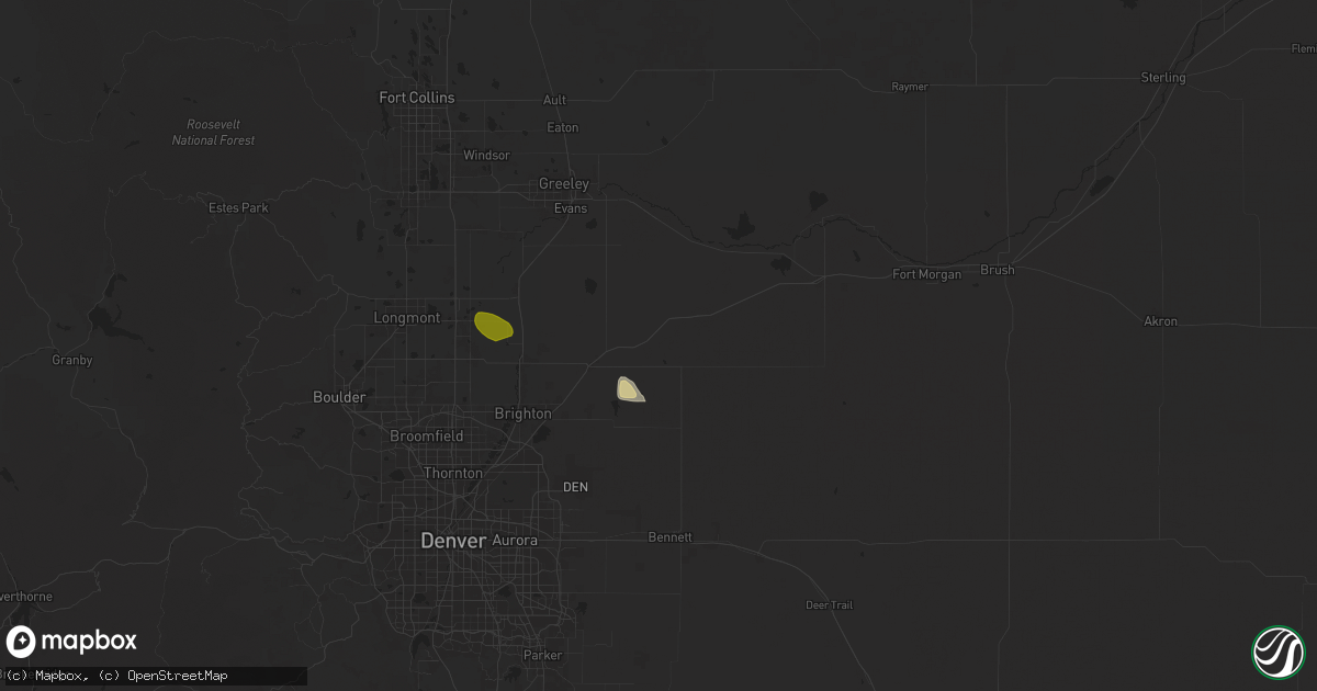 Hail map in Keenesburg, CO on August 27, 2025