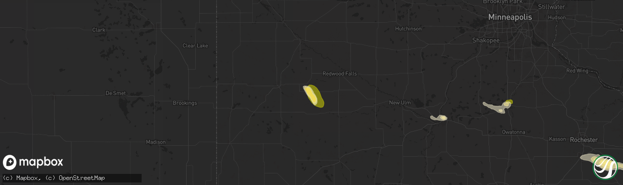 Hail map in Lucan, MN on August 27, 2025