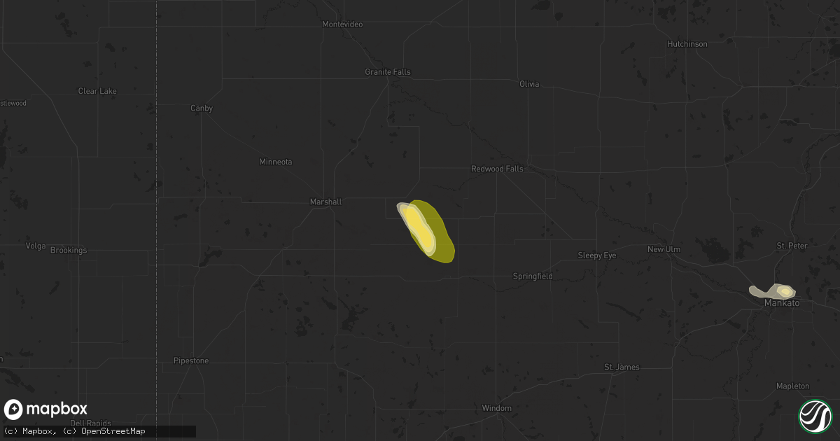 Hail map in Lucan, MN on August 27, 2025