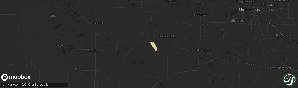 Hail map in Milroy, MN on August 27, 2025