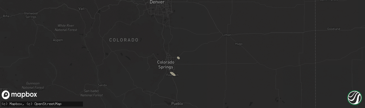 Hail map in Peyton, CO on August 27, 2025