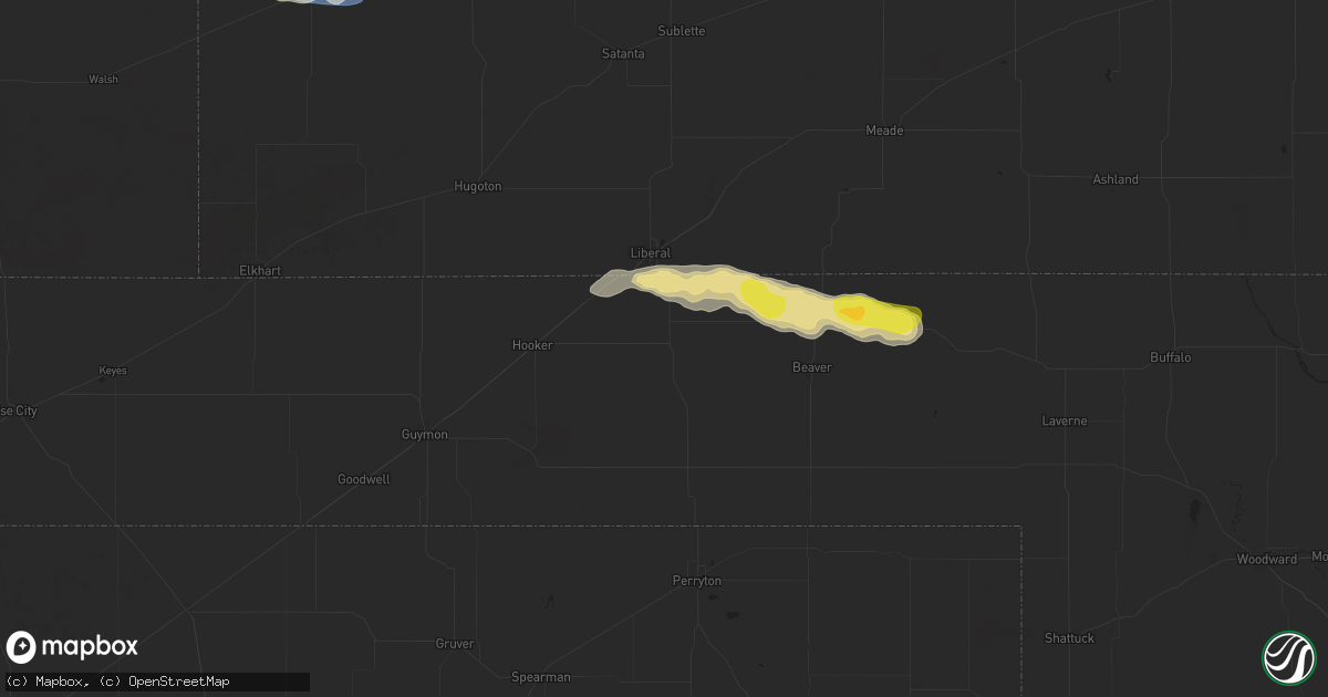 Hail map in Turpin, OK on August 27, 2025