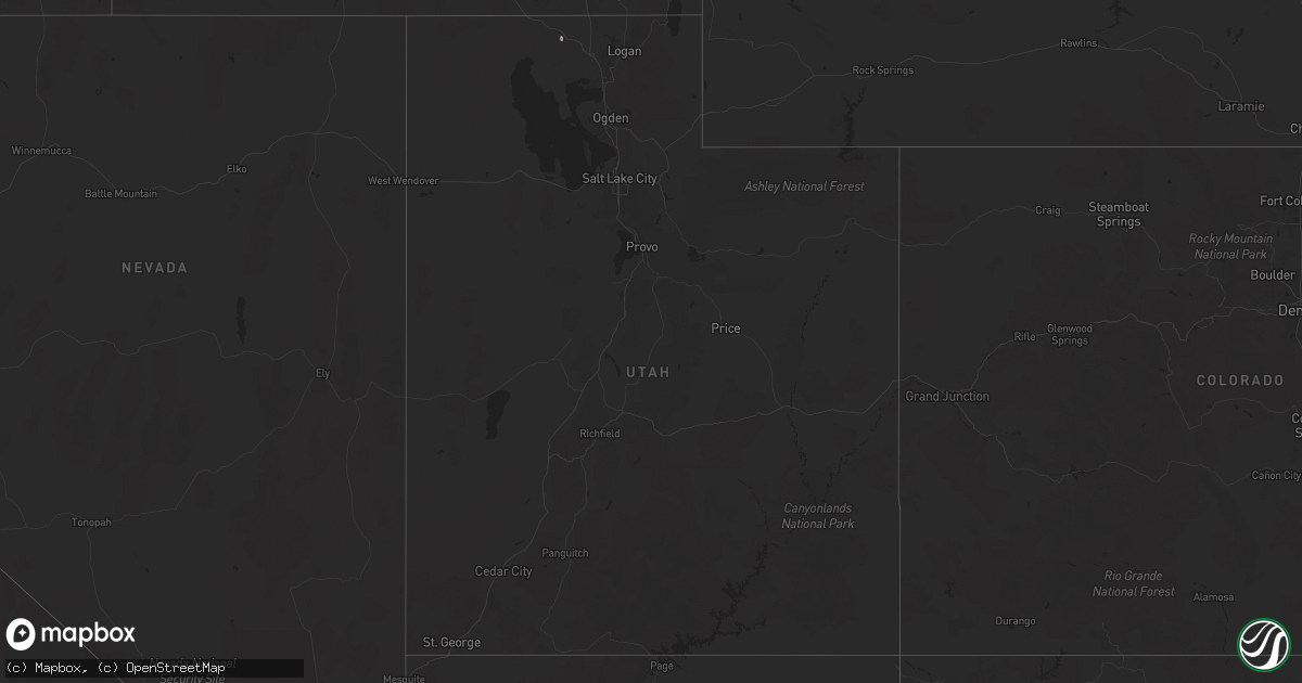 Hail map in Utah on August 27, 2025