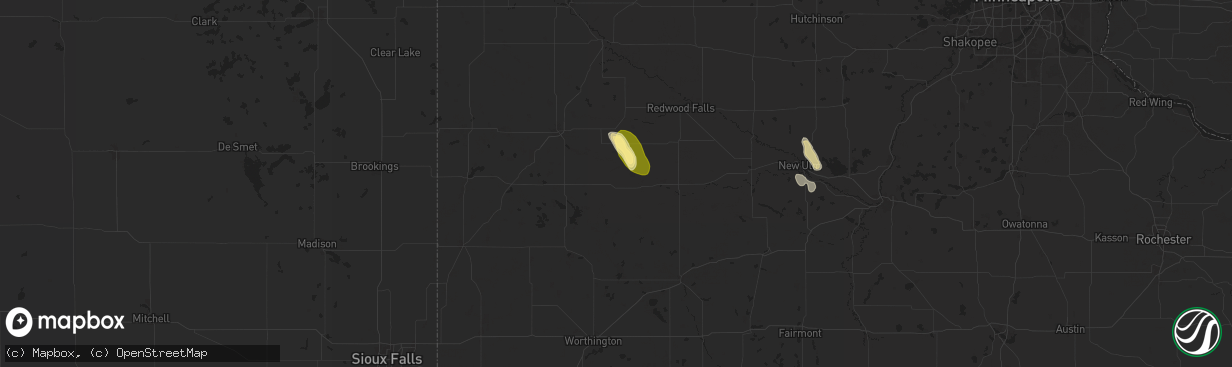 Hail map in Walnut Grove, MN on August 27, 2025