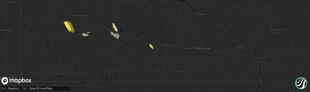 Hail map in Waseca, MN on August 27, 2025