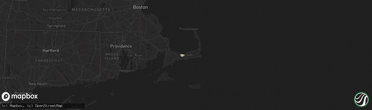 Hail map in Yarmouth Port, MA on August 27, 2025
