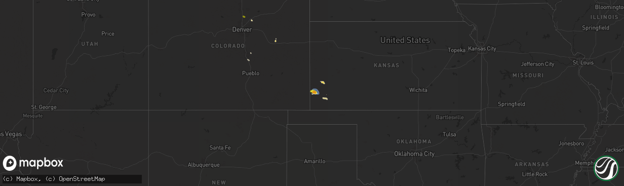 Hail map on August 27, 2025