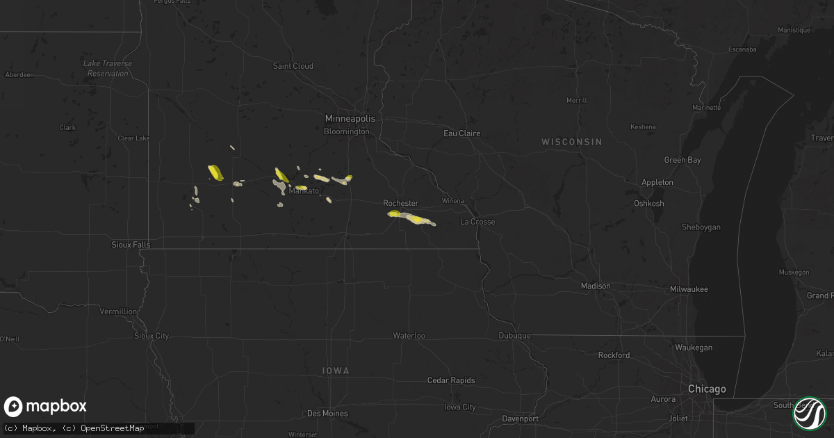 Hail map on August 27, 2025