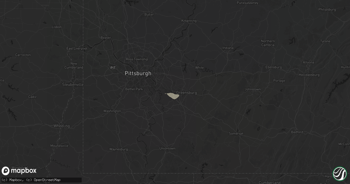 Hail map in Adamsburg, PA on August 27, 2026