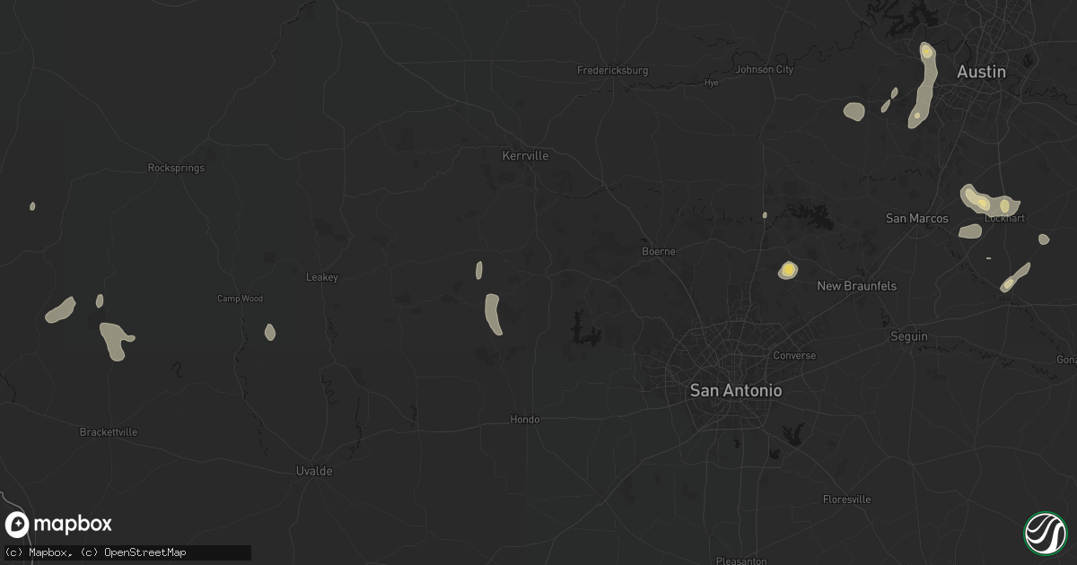 Hail map in Bandera, TX on August 27, 2026