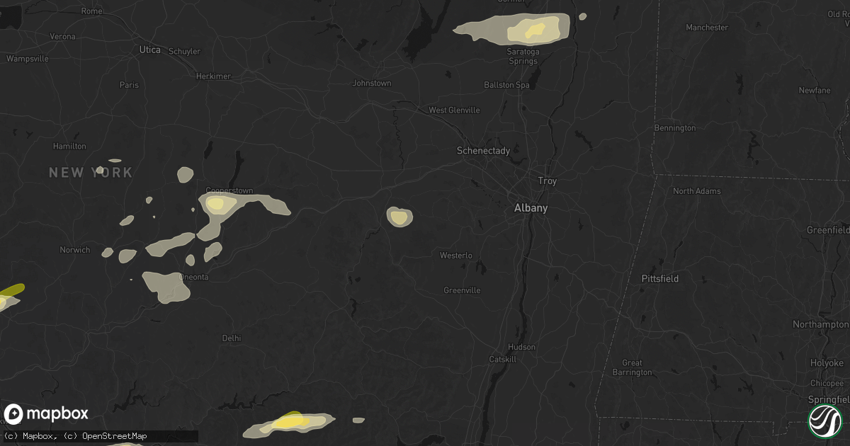 Hail map in Berne, NY on August 27, 2026