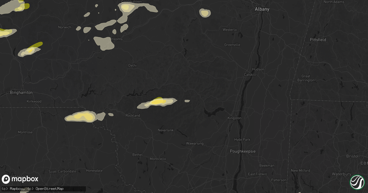 Hail map in Big Indian, NY on August 27, 2026