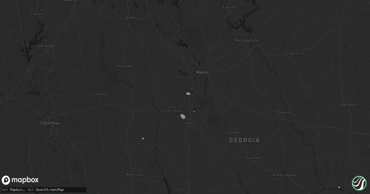 Hail map in Byron, GA on August 27, 2026
