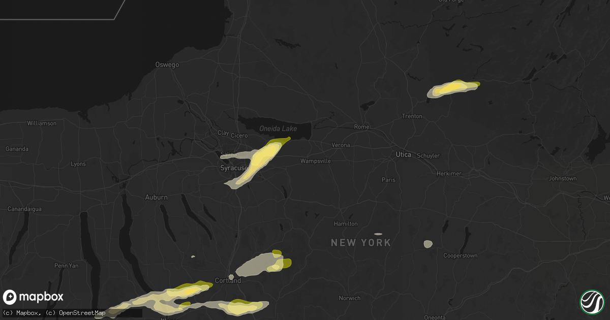 Hail map in Canastota, NY on August 27, 2026