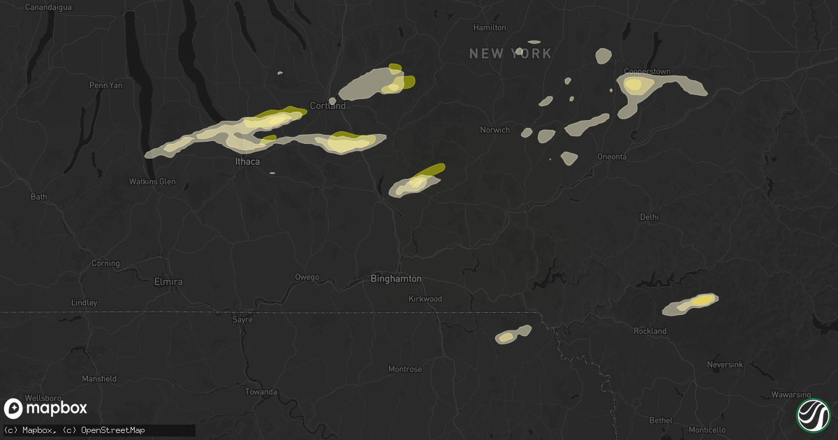 Hail map in Chenango Forks, NY on August 27, 2026