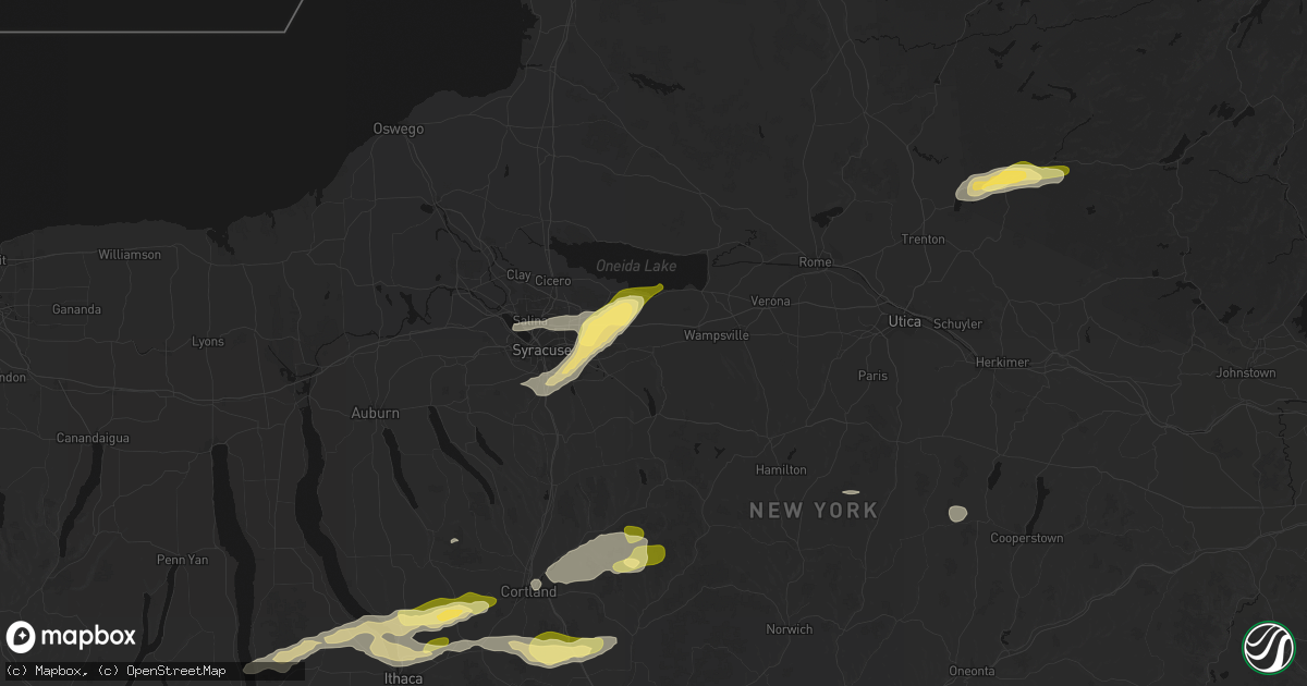 Hail map in Chittenango, NY on August 27, 2026