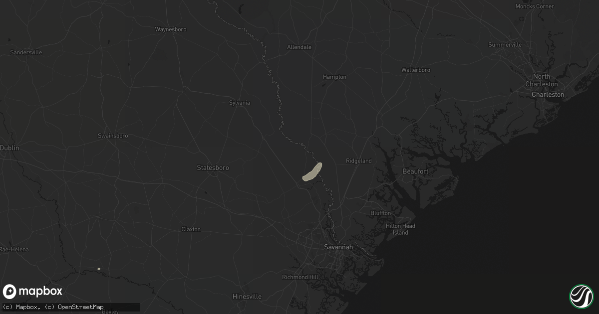 Hail map in Clyo, GA on August 27, 2026