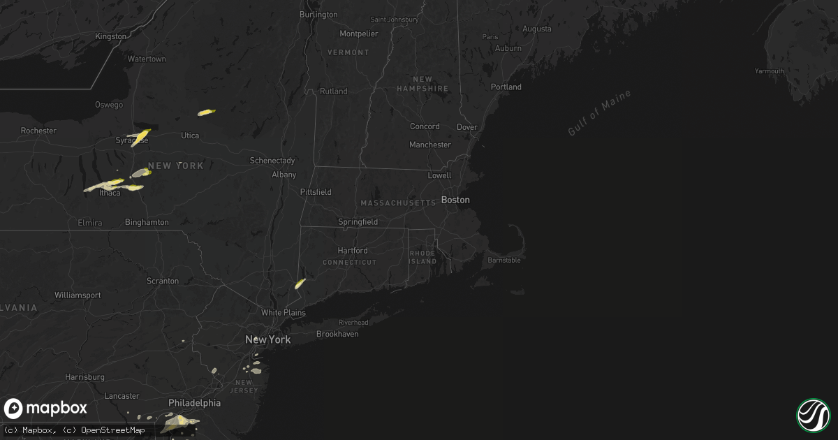 Hail map in Connecticut on August 27, 2026