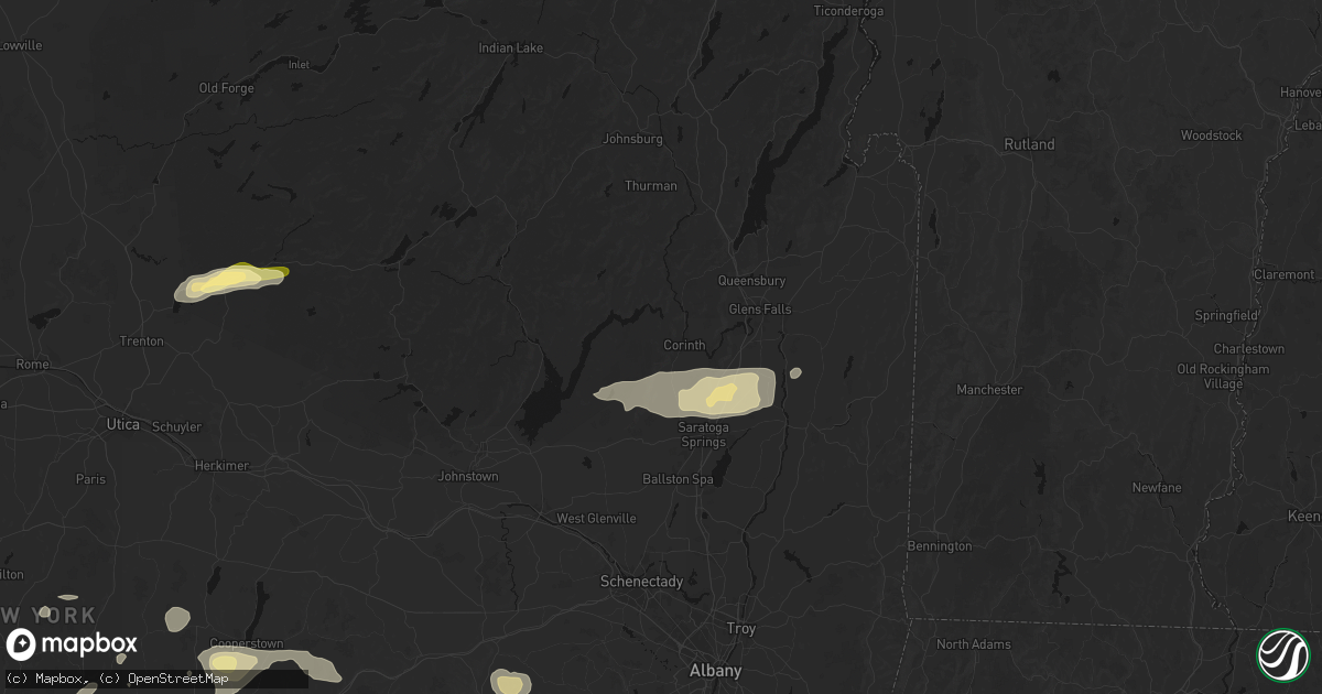 Hail map in Corinth, NY on August 27, 2026