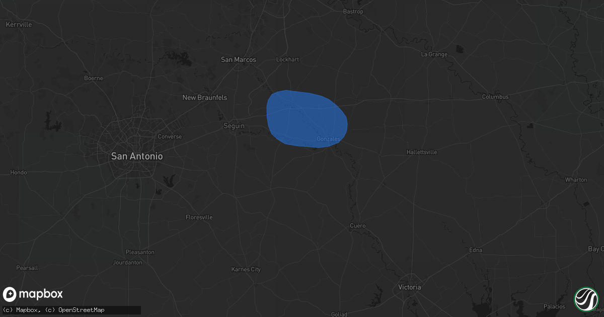 Hail map in Cost, TX on August 27, 2026